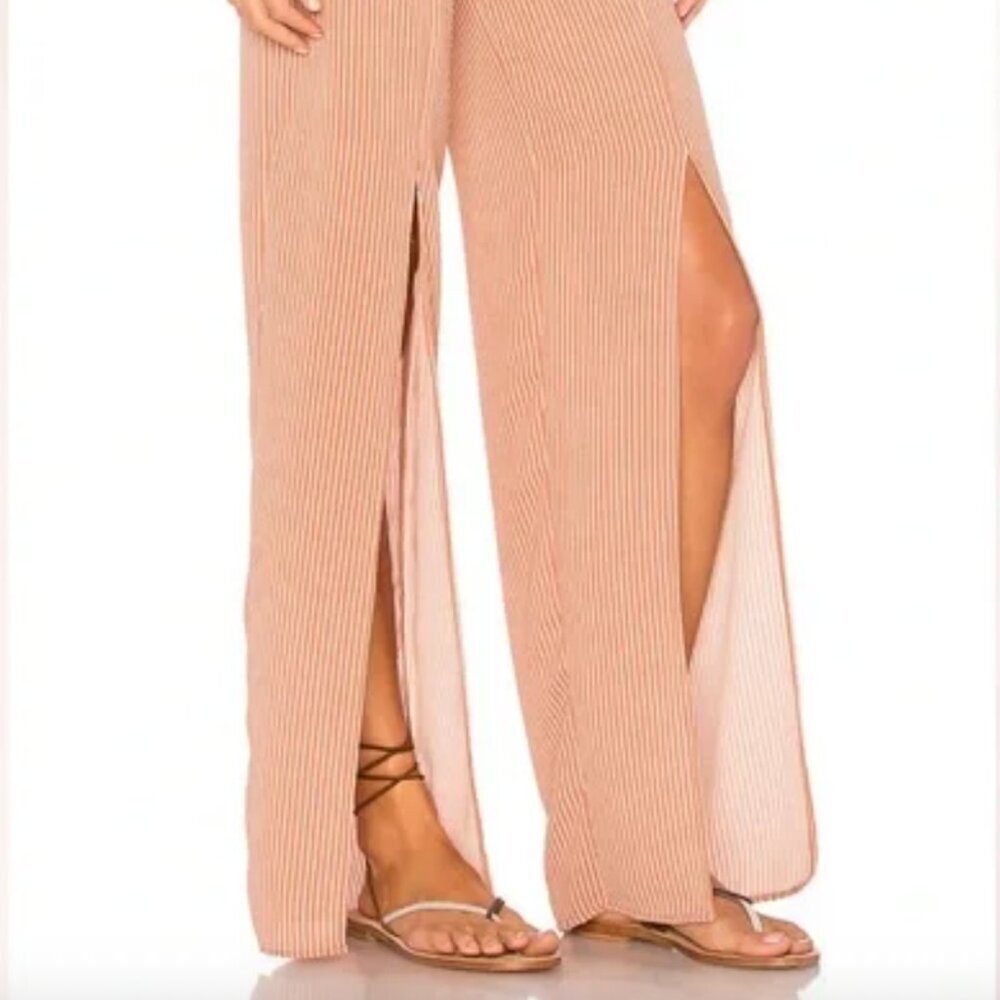 Revolve Ellejay Two Piece Matching Pant Set Tan/W… - image 8